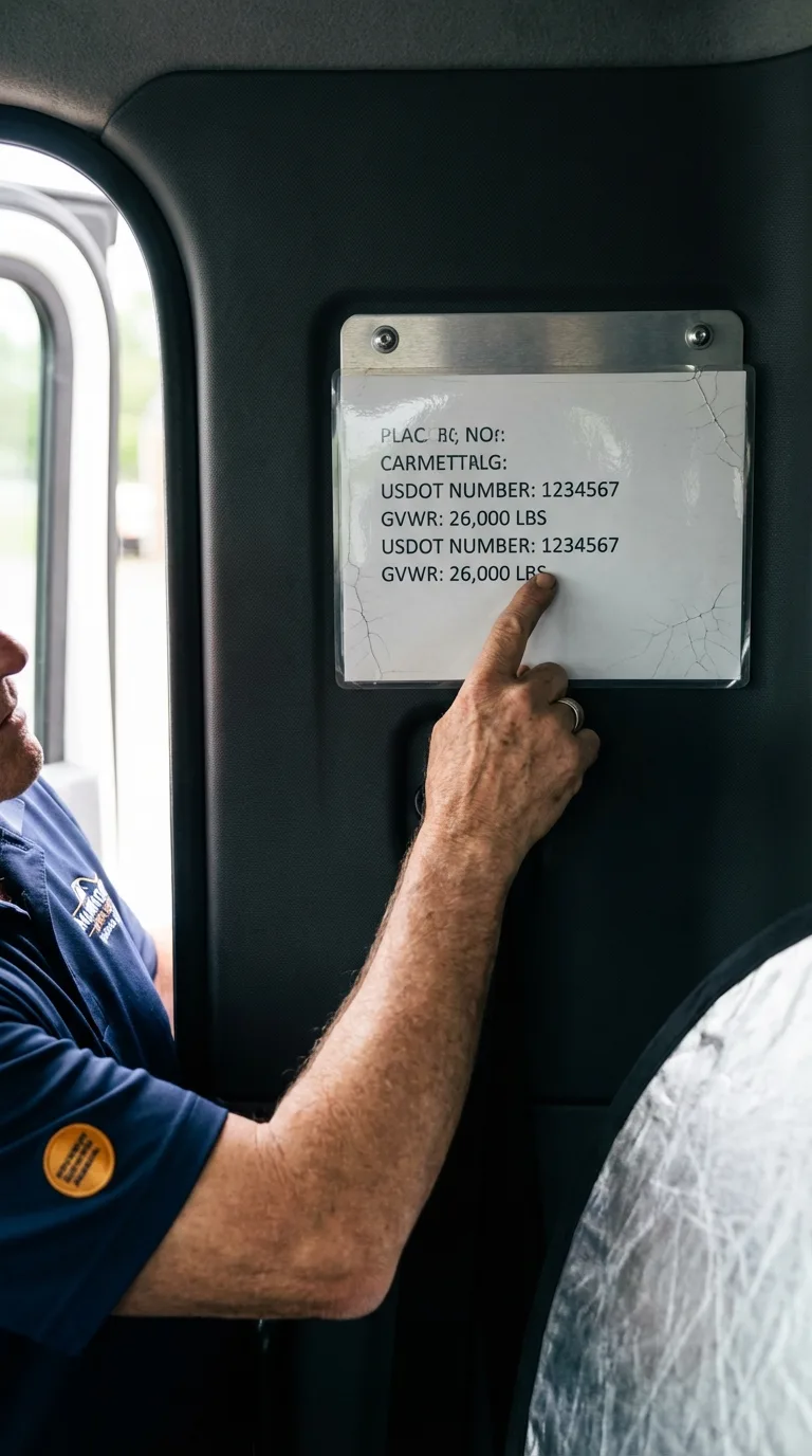 USDOT licensing placard verification in Hagaman